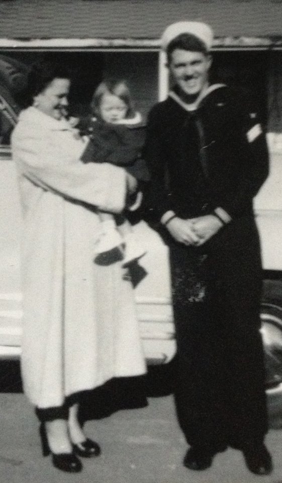 My father in 1954 with my mom and oldest sister Carol. 